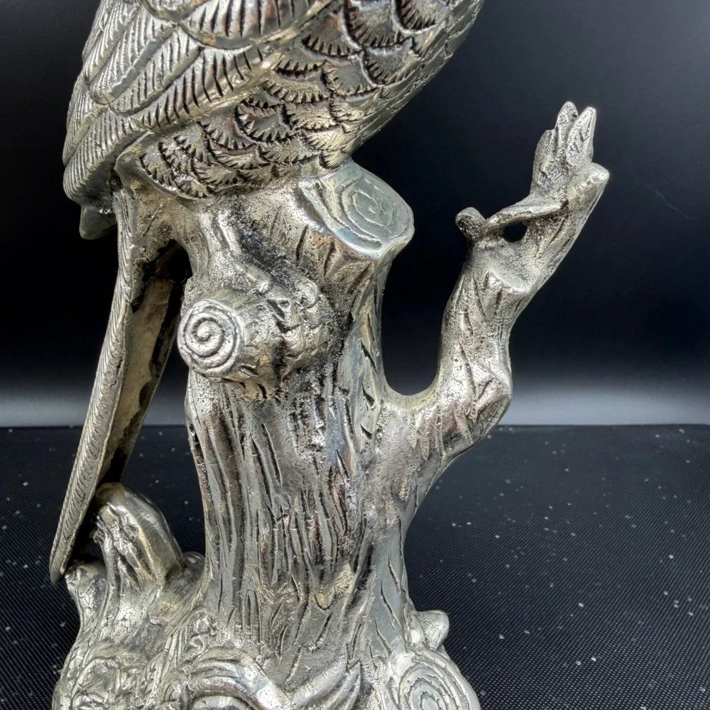 Vintage EPNS Silver Plate Parrot Bird Figurines Pair 10